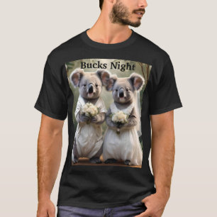 オージー・コアラ結婚・ベアのメンズ・バックス・ナイトTシャツ Tシャツ