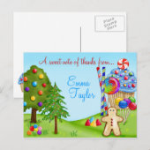 オースウィートキャンディランドカップケーキと棒つきキャンデー ポストカード (正面/裏面)