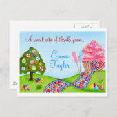 オースウィートキャンディランドカップケーキと棒つきキャンデー ポストカード (正面/裏面)