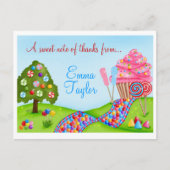 オースウィートキャンディランドカップケーキと棒つきキャンデー ポストカード (正面)