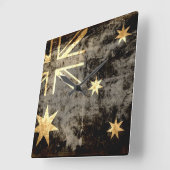 オースグランジトラリア国旗3 スクエア壁時計 (傾斜)