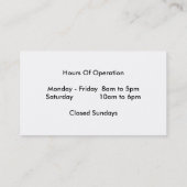 オースジードッグ名刺 名刺 (裏面)