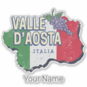 オースタ・ヴァレーイタリア地域マップヴィンテージ・スーベニア シール (正面)