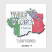 オースタ・ヴァレーイタリア地域マップヴィンテージ・スーベニア シール (シート)