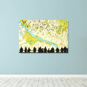 オースティンこうもりコングレスブリッジ飛んでいる キャンバスプリント (インサイチュ (ウッドフロア))