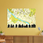 オースティンこうもりコングレスブリッジ飛んでいる キャンバスプリント (インサイチュ (リビング))