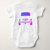 オースティンのクラシックで画像的なイギリスの小型たる製造人 ベビーボディスーツ (裏面)