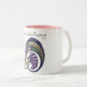 オースティンのケルト族のFestのロゴの2003年のコーヒーか茶マグ ツートーンマグカップ (正面右)