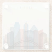 オースティンのテキサス州|都市スカイライン ガラスコースター (裏面)