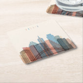 オースティンのテキサス州|都市スカイライン スクエアペーパーコースター (アングル)