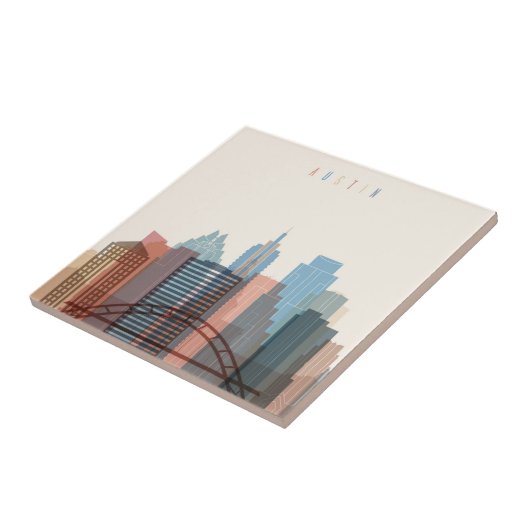 オースティンのテキサス州|都市スカイライン タイル (側面)