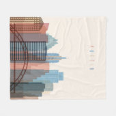 オースティンのテキサス州|都市スカイライン フリースブランケット (正面(横))