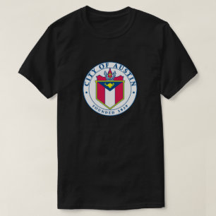 オースティンの公式のシールのTシャツの都市(暗い) Tシャツ