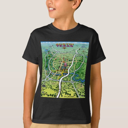 オースティンの地図 Tシャツ (正面)