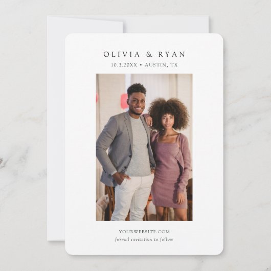 オースティンウェディングデイトダウンタウン結婚の 招待状 (裏面)