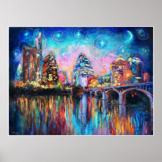 オースティンカラフルスカイラインポスタースヴェトラナノビコヴァ ポスター (正面)