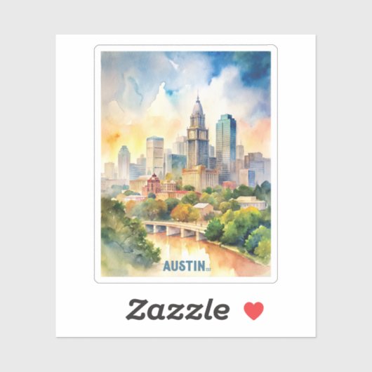 オースティンシティウォーター絵画カラー シール (シート)