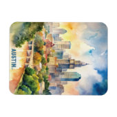 オースティンシティウォーター絵画カラー マグネット (横)