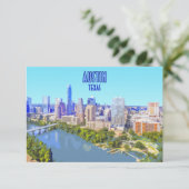 オースティンダウンタウンテキサス州ヴィンテージフラットカード (スタンド正面)