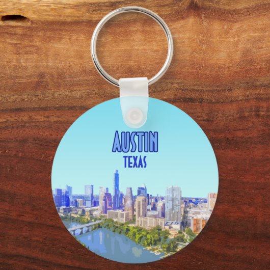 オースティンダウンタウンテキサス州ヴィンテージ キーホルダー (正面)