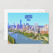 オースティンダウンタウンテキサス州ヴィンテージ ポストカード (正面/裏面)