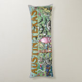 オースティンテキサス州おもしろいの地図 ボディピロー (裏面 (縦))