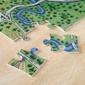 オースティンテキサス州の漫画の地図 ジグソーパズル (側面)