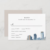 オースティンテキサス州ウェディングRSVPカード 出欠カード (正面/裏面)