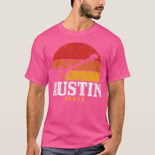 オースティンテキサス州ギターカントリーフォークジャズヴィンタグ Tシャツ (正面)