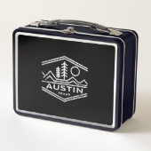 オースティンテキサス州ギフトオースティンTXアウトドアハイキング メタルランチボックス (正面)