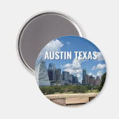オースティンテキサス州シティスカイライン写真 マグネット (正面/裏面)