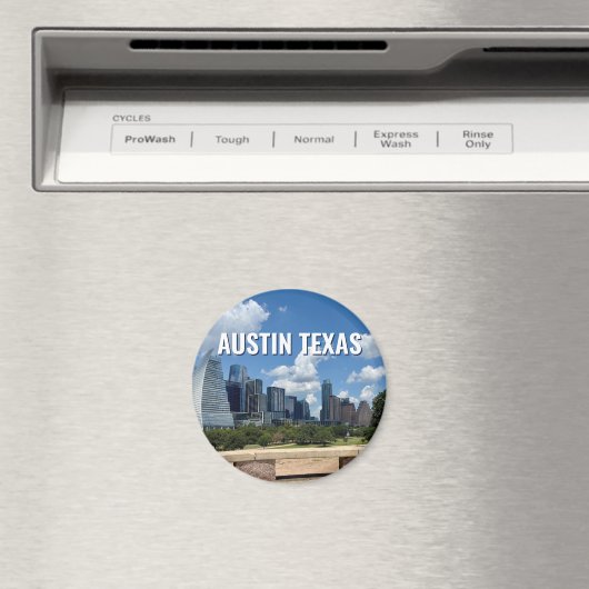 オースティンテキサス州シティスカイライン写真 マグネット (インサイチュ (食洗機))