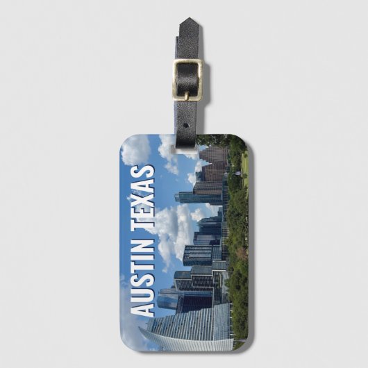 オースティンテキサス州シティスカイライン写真 ラゲッジタグ (正面縦)