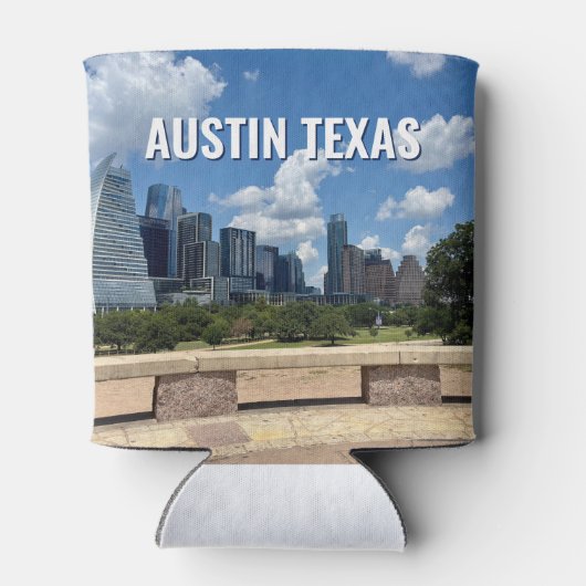 オースティンテキサス州シティスカイライン写真 缶クーラー (裏面)