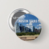 オースティンテキサス州シティスカイライン写真 缶バッジ (正面&裏面)
