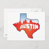 オースティンテキサス州シティスケープ ポストカード (正面/裏面)
