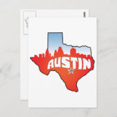 オースティンテキサス州シティスケープ ポストカード (正面/裏面)