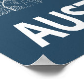 オースティンテキサス州シティマップラインアートブループリント ポスター (角)