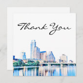 オースティンテキサス州スカイラインサンキューカード サンキューカード (正面/裏面)