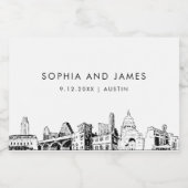 オースティンテキサス州スカイラインミニ スパークリングワインラベル (シングルラベル)