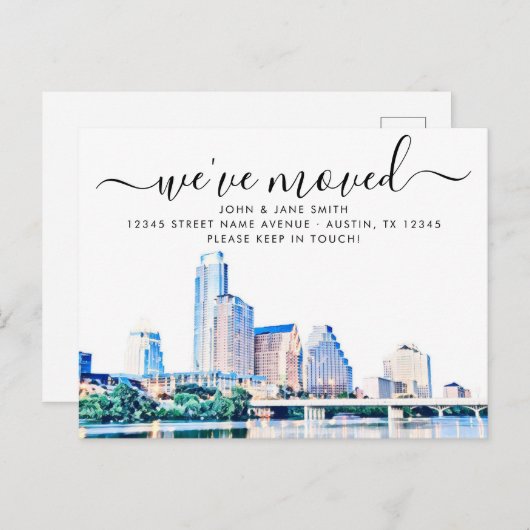 オースティンテキサス州スカイライン移動案内はがき 案内ポストカード (正面/裏面)