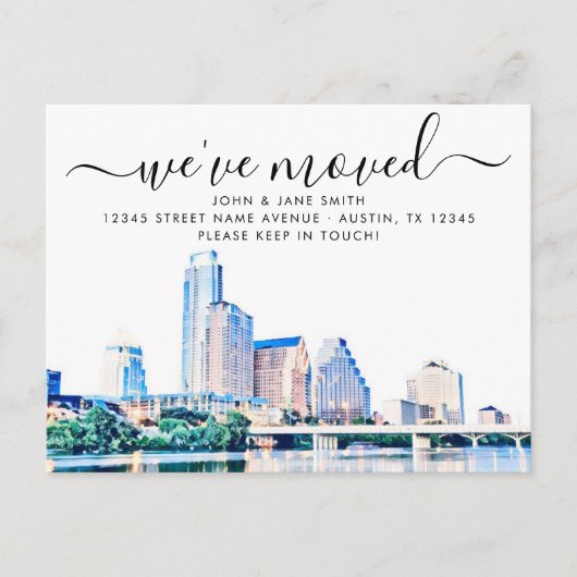 オースティンテキサス州スカイライン移動案内はがき 案内ポストカード (正面)