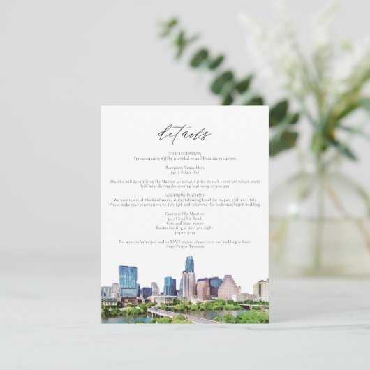 オースティンテキサス州スカイライン詳細挿入カード 招待状 (スタンド正面)