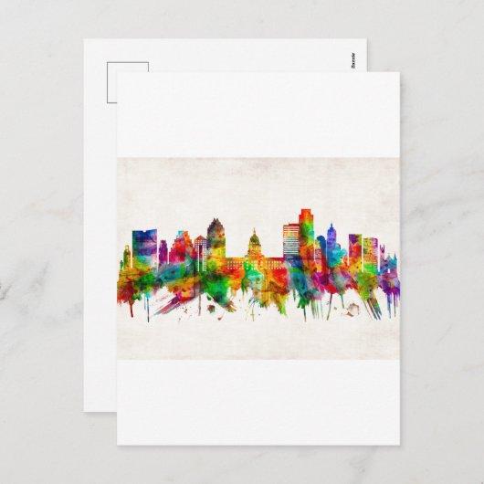 オースティンテキサス州スカイライン シーズンポストカード (正面/裏面)