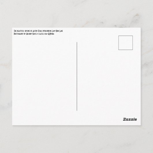 オースティンテキサス州スカイライン ポストカード (裏面)