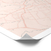 オースティンテキサス州ピンク&ブルーかわいいスクリプト通りマップ ポスター (角)