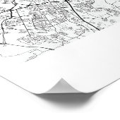 オースティンテキサス州ブルーウォーター通りマップ ポスター (角)