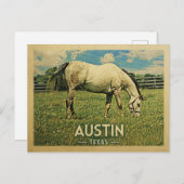オースティンテキサス州ホースファーム – ヴィンテージトラベル ポストカード (正面/裏面)