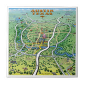 オースティンテキサス州マンガの地図 タイル (正面)