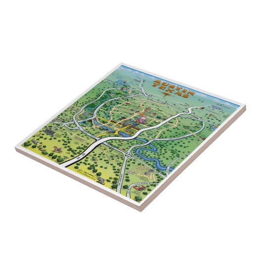 オースティンテキサス州マンガの地図 タイル (側面)